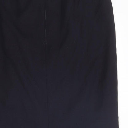 St Michael Womens Blue Polyester A-Line Skirt Size 20 Zip - Belt included