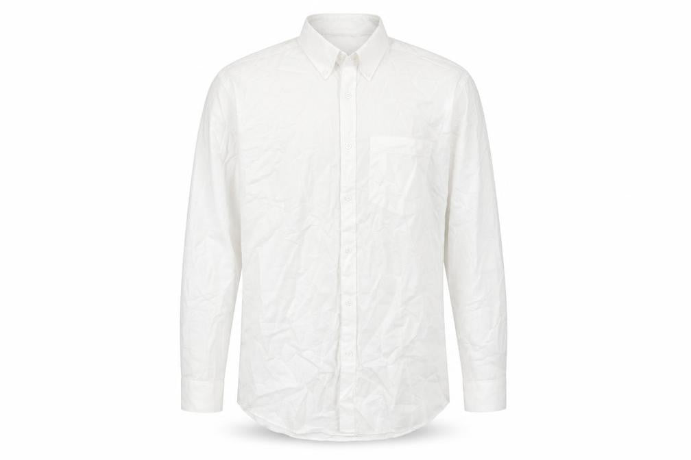Guthrie & Valentine Mens White Polyester Button-Up Size 15.5 Collared Button