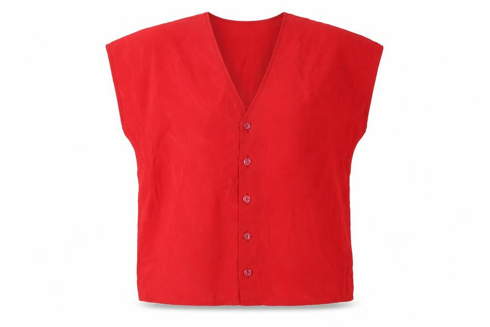 St Michael Womens Red Polyester Basic Button-Up Size 12 V-Neck