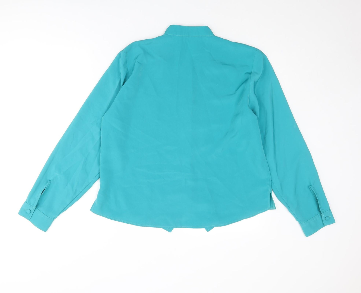 Rothmar of Scotland Womens Blue Polyester Basic Button-Up Size 16 Collared
