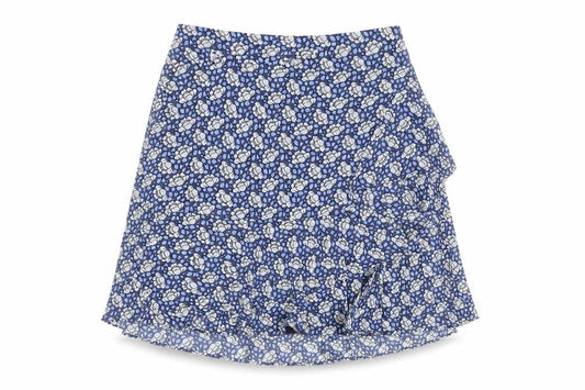 Marks & Spencer Womens Blue Geometric Polyester Swing Skirt Size 6
