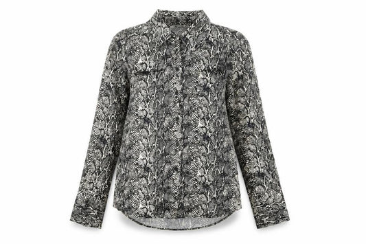 Zara Womens Multicoloured Animal Print Viscose Basic Button-Up Size S Collared - Snake Skin Print