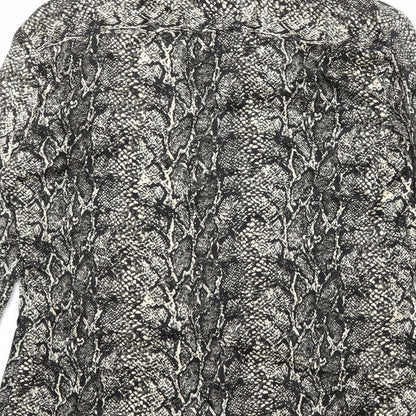 Zara Womens Multicoloured Animal Print Viscose Basic Button-Up Size S Collared - Snake Skin Print