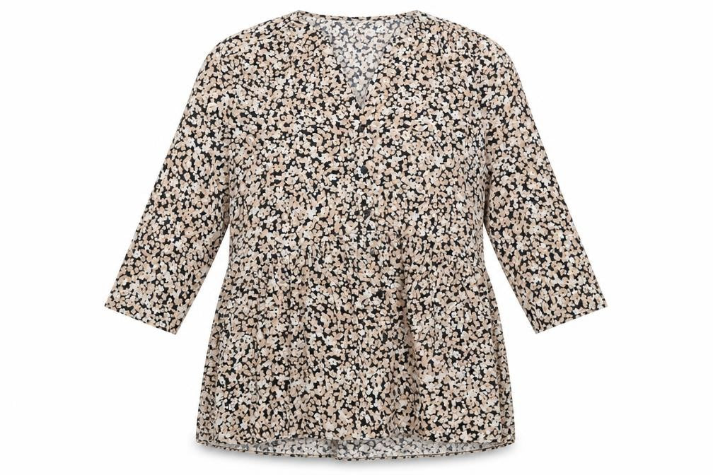 New Look Womens Multicoloured Floral Polyester Basic Blouse Size 10 V-Neck