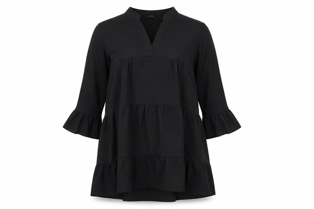 Cameo Rose Womens Black Polyester A-Line Size 12 V-Neck Pullover