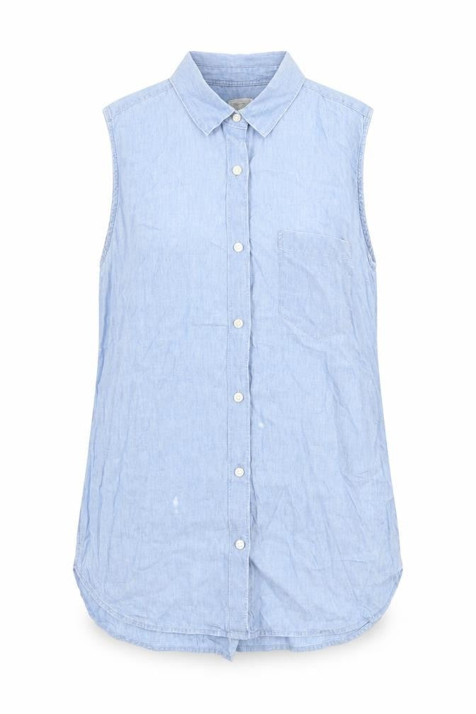 Gap Womens Blue 100% Cotton Basic Button-Up Size S Collared