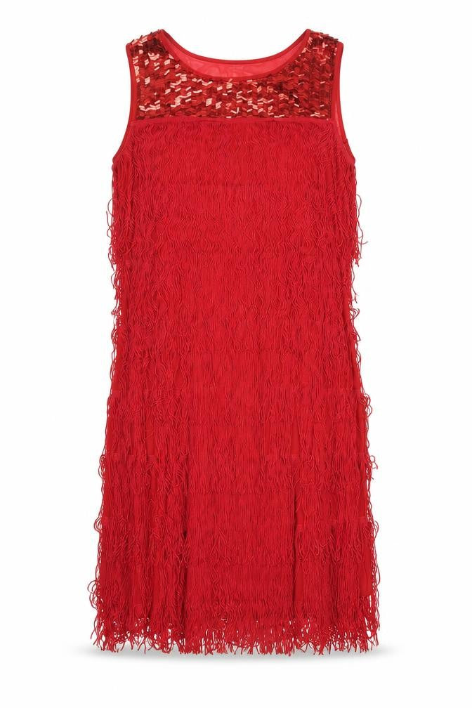 Roman Womens Red Polyester Tank Dress Size 10 Round Neck Pullover