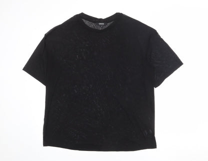 Simply Be Womens Black Polyamide Basic T-Shirt Size 14 Round Neck