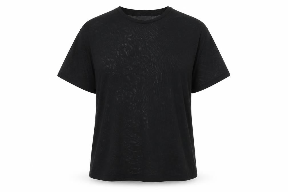 Simply Be Womens Black Polyamide Basic T-Shirt Size 14 Round Neck