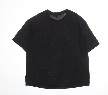 Simply Be Womens Black Polyamide Basic T-Shirt Size 14 Round Neck