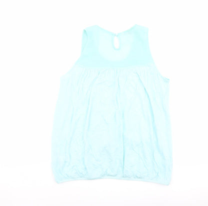 Monsoon Womens Blue Modal Basic Tank Size M Round Neck