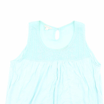 Monsoon Womens Blue Modal Basic Tank Size M Round Neck