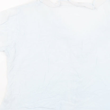 Marks & Spencer Womens Blue Paisley Viscose Basic Button-Up Size 16 V-Neck