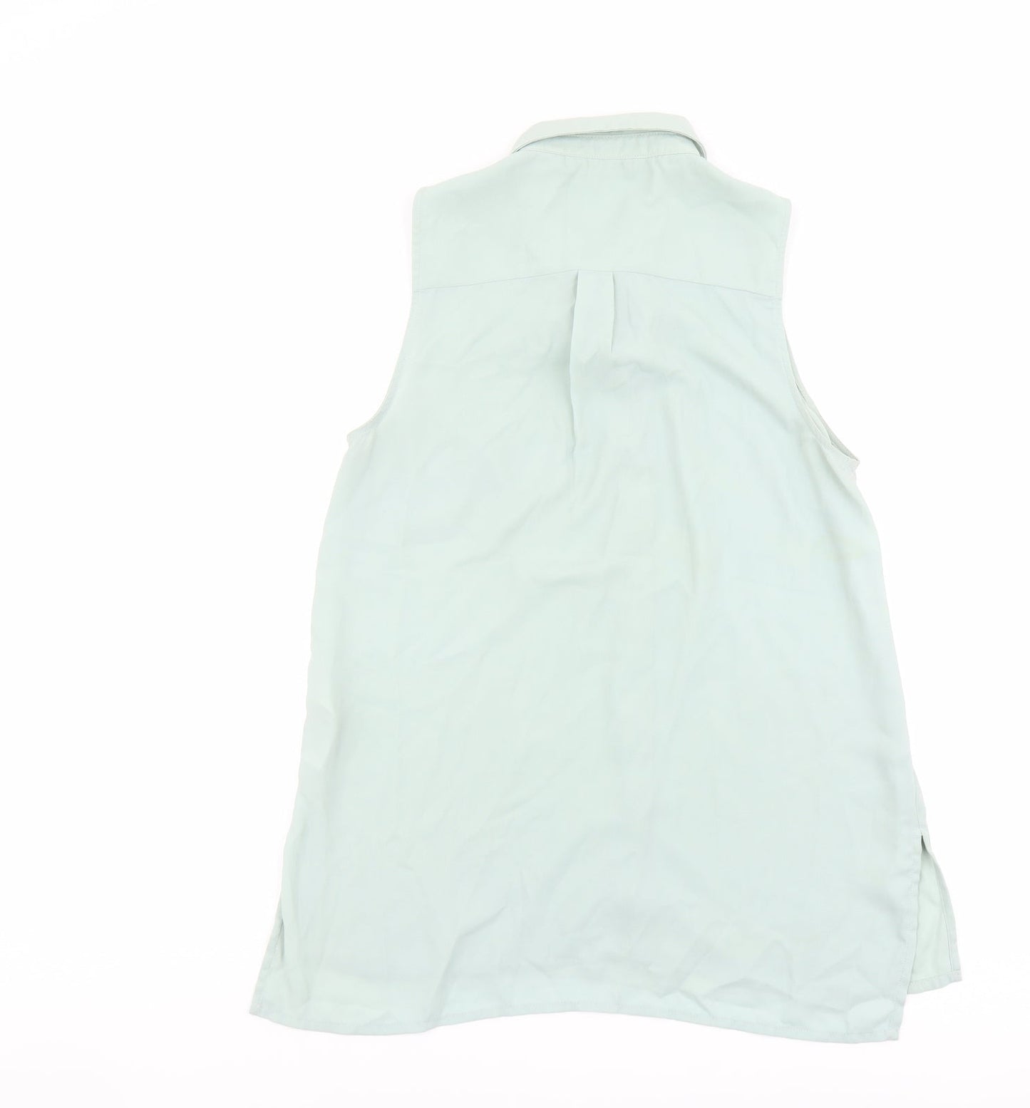 New Look Womens Green Polyester Basic Button-Up Size 10 Collared
