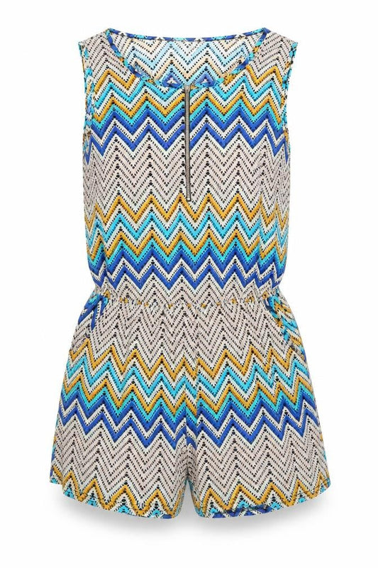 Conos Womens Multicoloured Geometric Polyester Playsuit One-Piece Size XL Zip - Size XL - XXL