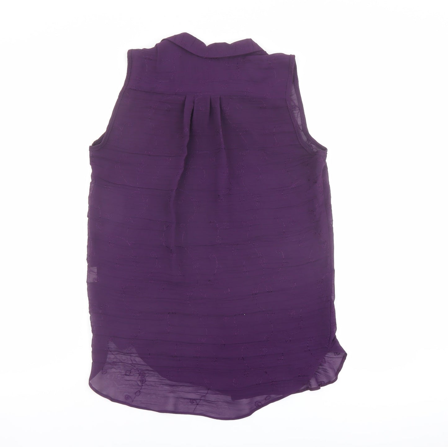 K&D Womens Purple Polyester Basic Button-Up Size 12 Collared