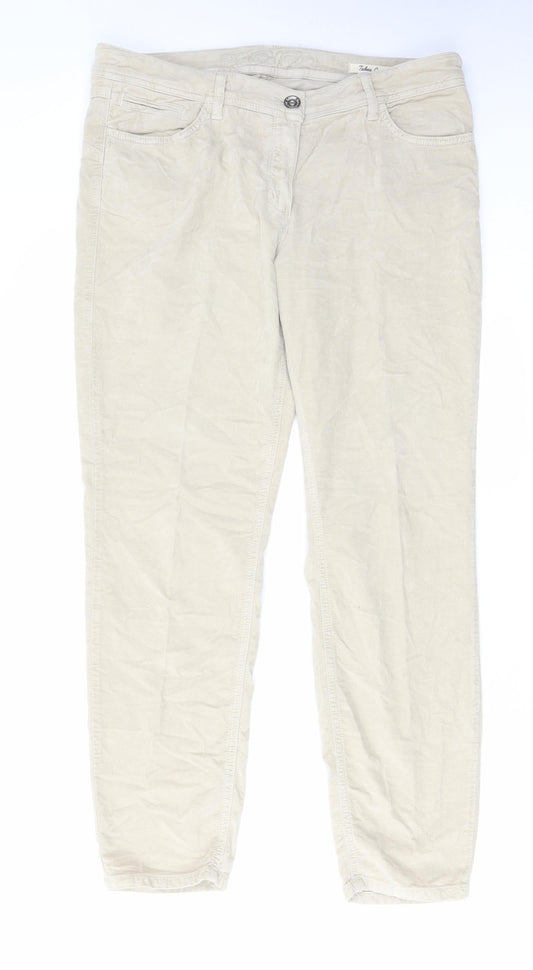 Laurel Womens Beige Cotton Trousers Size 34 in L28 in Regular Zip