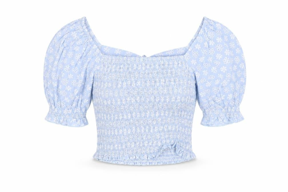 CIDER Womens Blue Polyester Basic Blouse Size S Square Neck