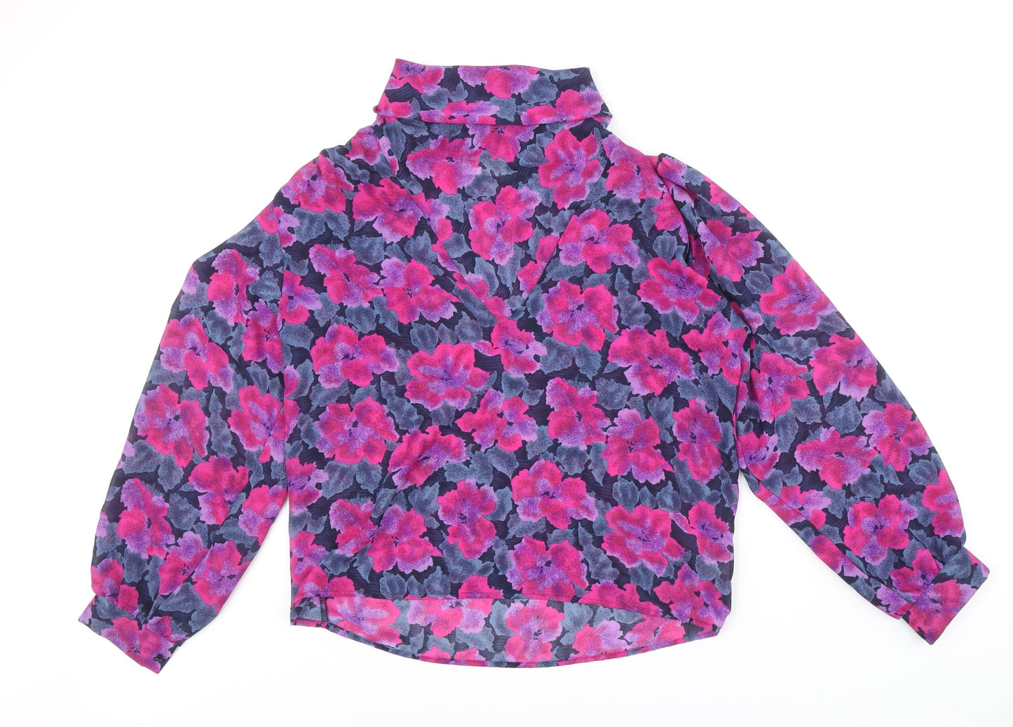 Richards Womens Multicoloured Floral Polyester Blend Basic Blouse Size 10 High Neck