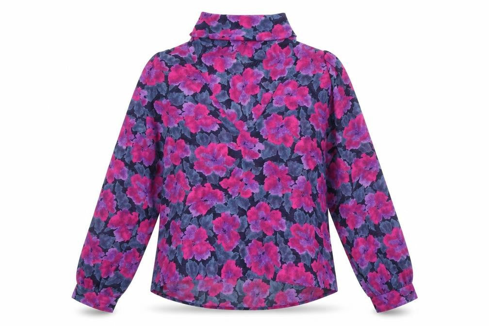 Richards Womens Multicoloured Floral Polyester Blend Basic Blouse Size 10 High Neck