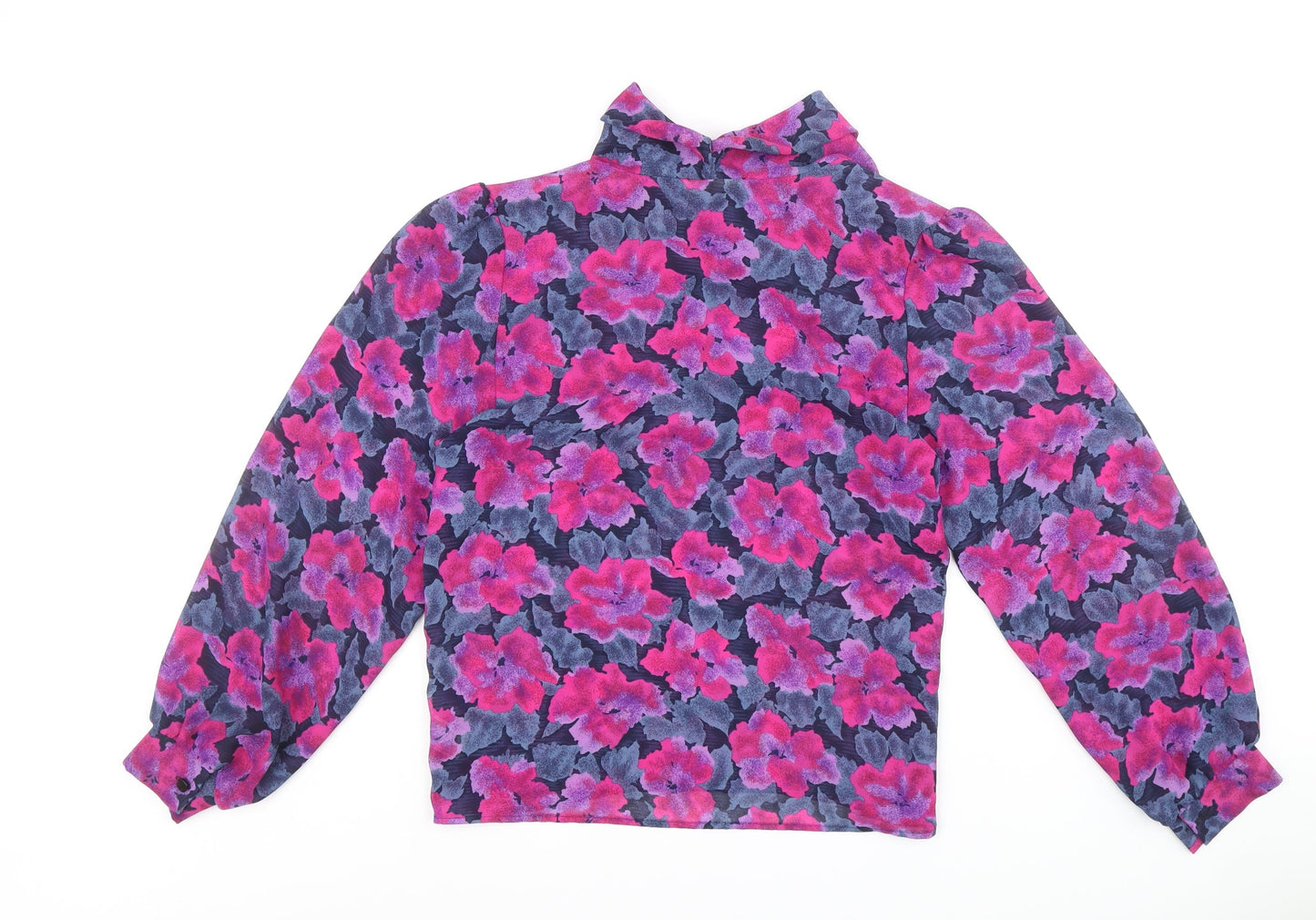 Richards Womens Multicoloured Floral Polyester Blend Basic Blouse Size 10 High Neck