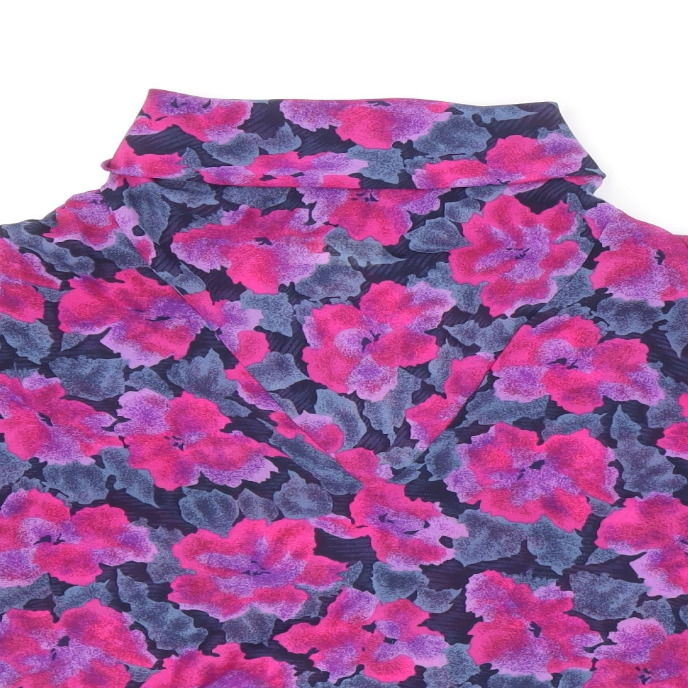 Richards Womens Multicoloured Floral Polyester Blend Basic Blouse Size 10 High Neck
