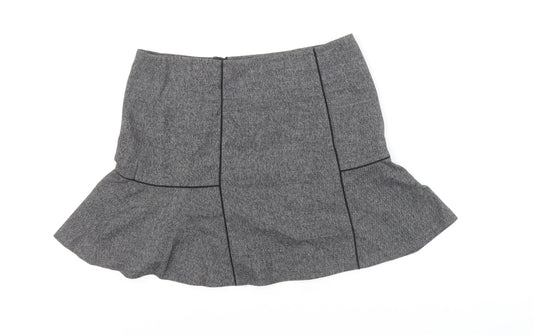 NEXT Womens Grey Polyester Trumpet Skirt Size 12 Zip