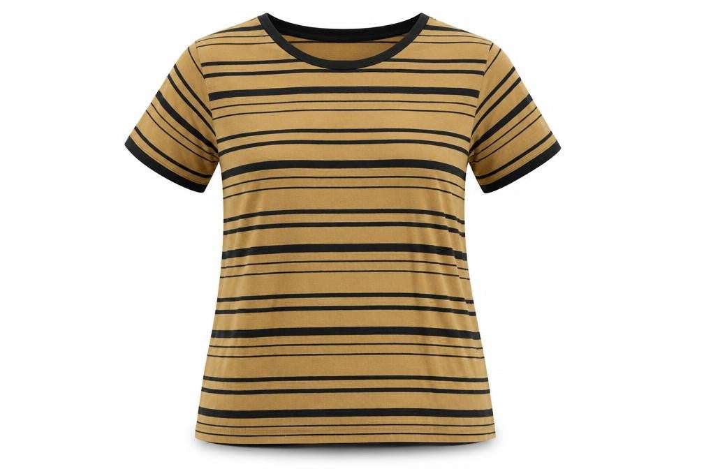 BDG Womens Yellow Striped Cotton Basic T-Shirt Size XS Round Neck