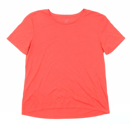 Marks & Spencer Womens Red Polyester Basic T-Shirt Size 10 Round Neck