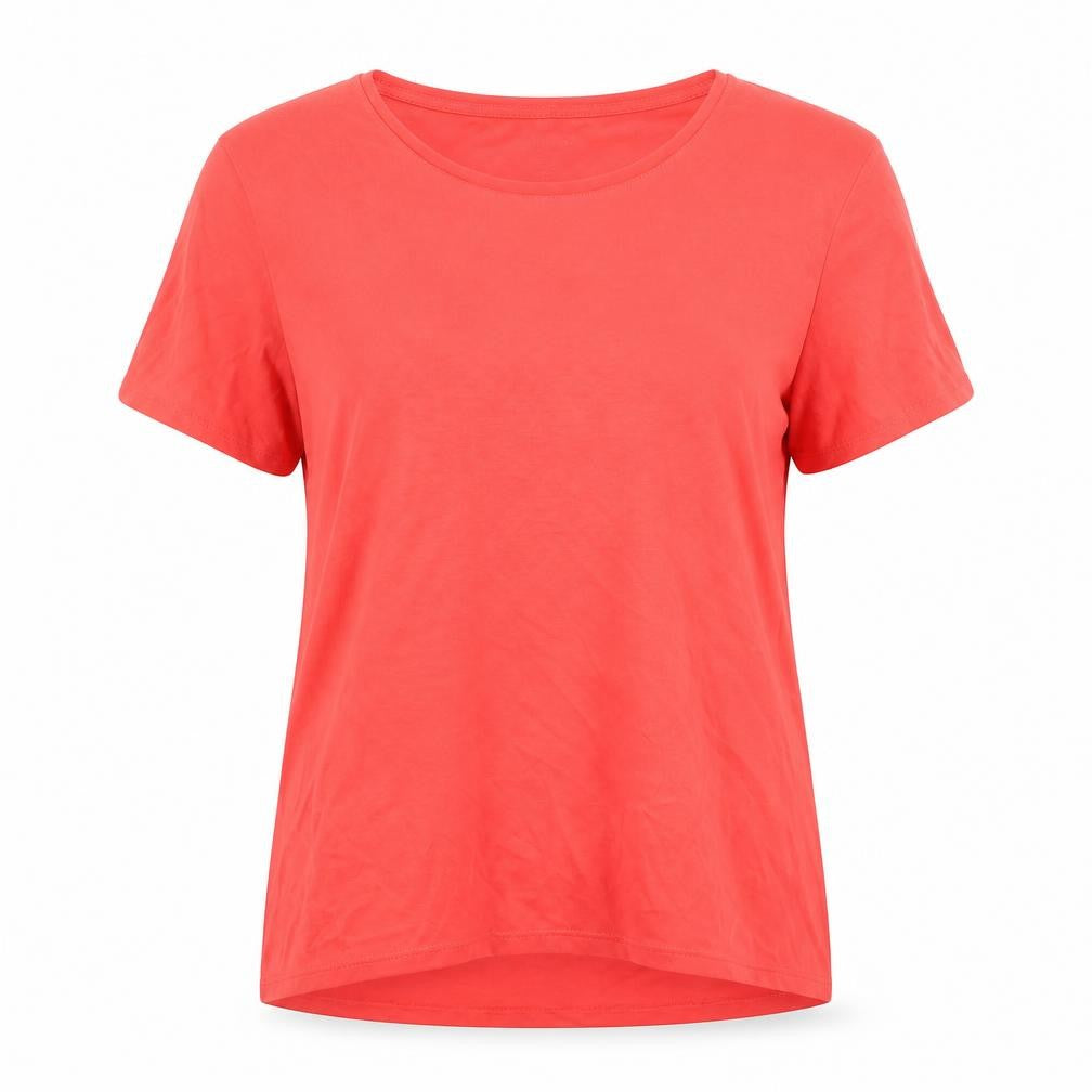 Marks & Spencer Womens Red Polyester Basic T-Shirt Size 10 Round Neck