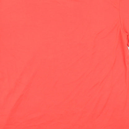 Marks & Spencer Womens Red Polyester Basic T-Shirt Size 10 Round Neck