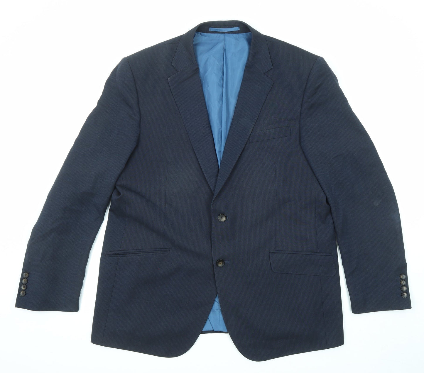 Marks and Spencer Mens Blue Polyester Jacket Suit Jacket Size 44 Regular
