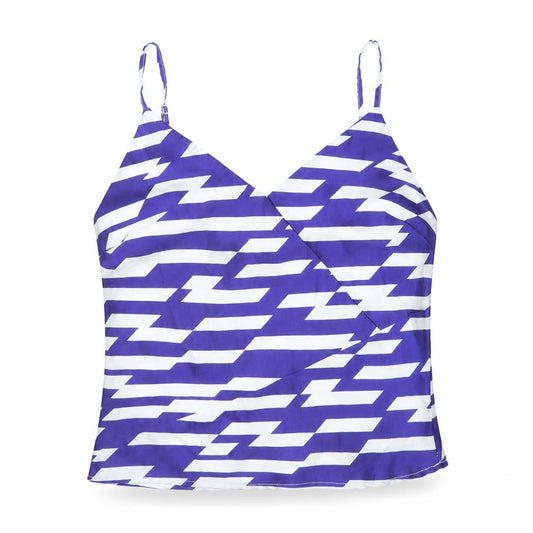 River Island Womens Purple Geometric Polyester Camisole Tank Size 12 V-Neck