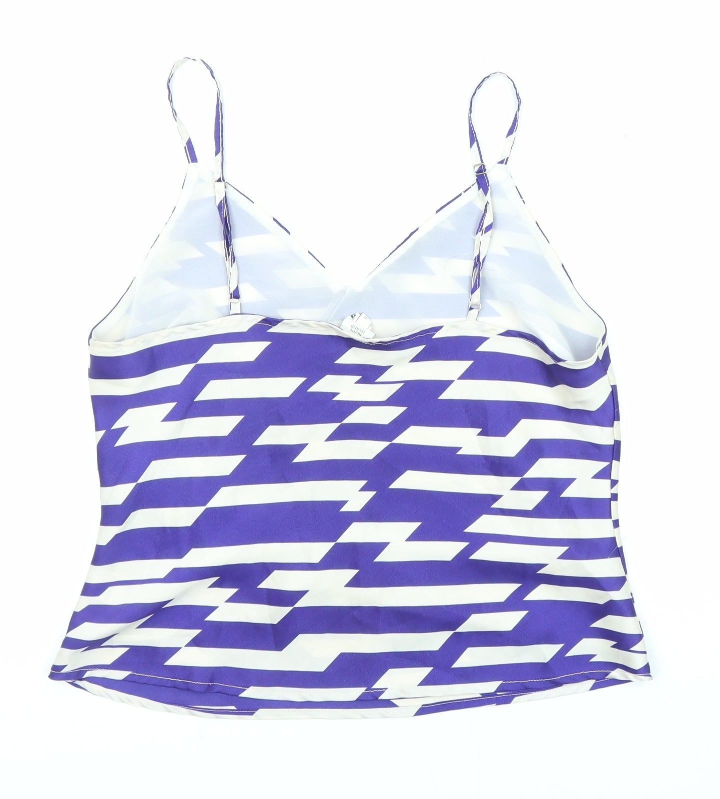 River Island Womens Purple Geometric Polyester Camisole Tank Size 12 V-Neck