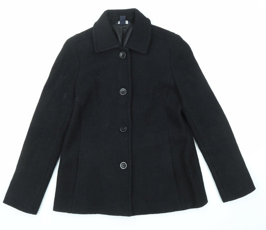 Lands' End Womens Black Jacket Size 12 Button