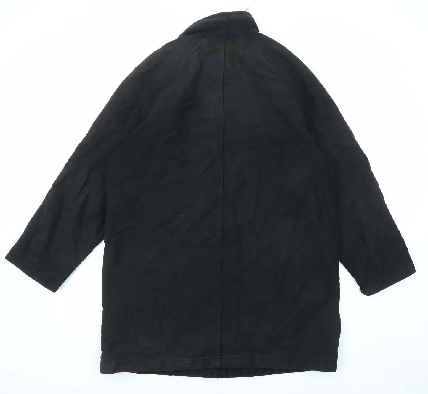 Marks & Spencer Womens Black Overcoat Coat Size 10 Zip