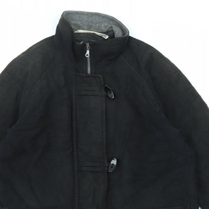 Marks & Spencer Womens Black Overcoat Coat Size 10 Zip