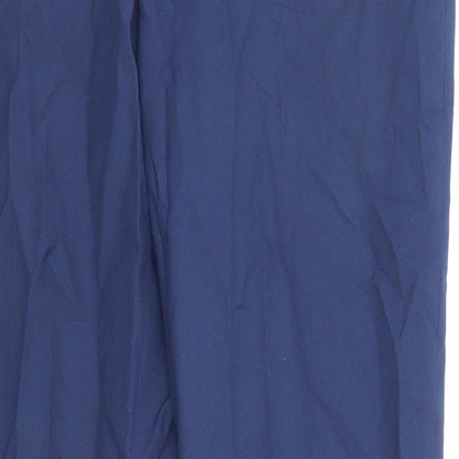 Marks & Spencer Mens Blue Polyester Trousers Size 30 in L31 in Regular Zip