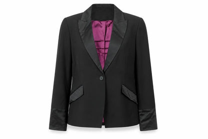 Spirit Womens Black Jacket Blazer Size 14 Button