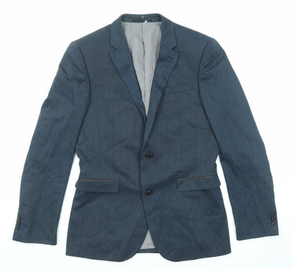 Next Mens Blue Polyester Jacket Suit Jacket Size 38 Regular