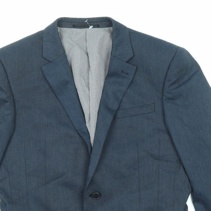 Next Mens Blue Polyester Jacket Suit Jacket Size 38 Regular
