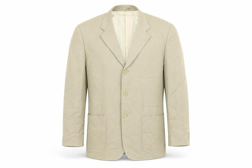 Kartell Mens Beige Cotton Jacket Suit Jacket Size 44 Regular