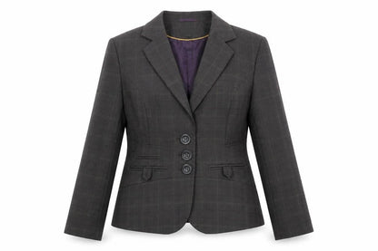 Next Womens Grey Plaid Polyester Jacket Suit Jacket Size 14