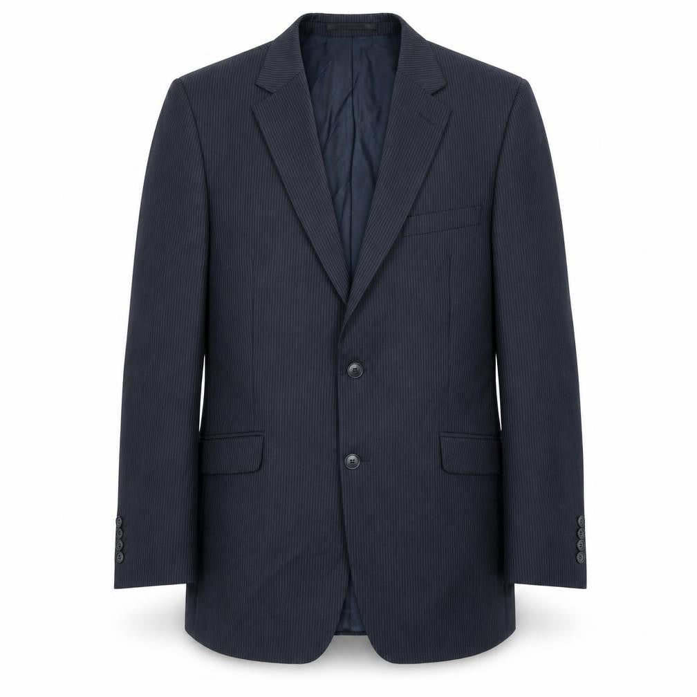 John Lewis Mens Blue Striped Wool Jacket Suit Jacket Size 40 Regular
