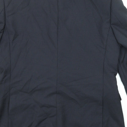 John Lewis Mens Blue Striped Wool Jacket Suit Jacket Size 40 Regular