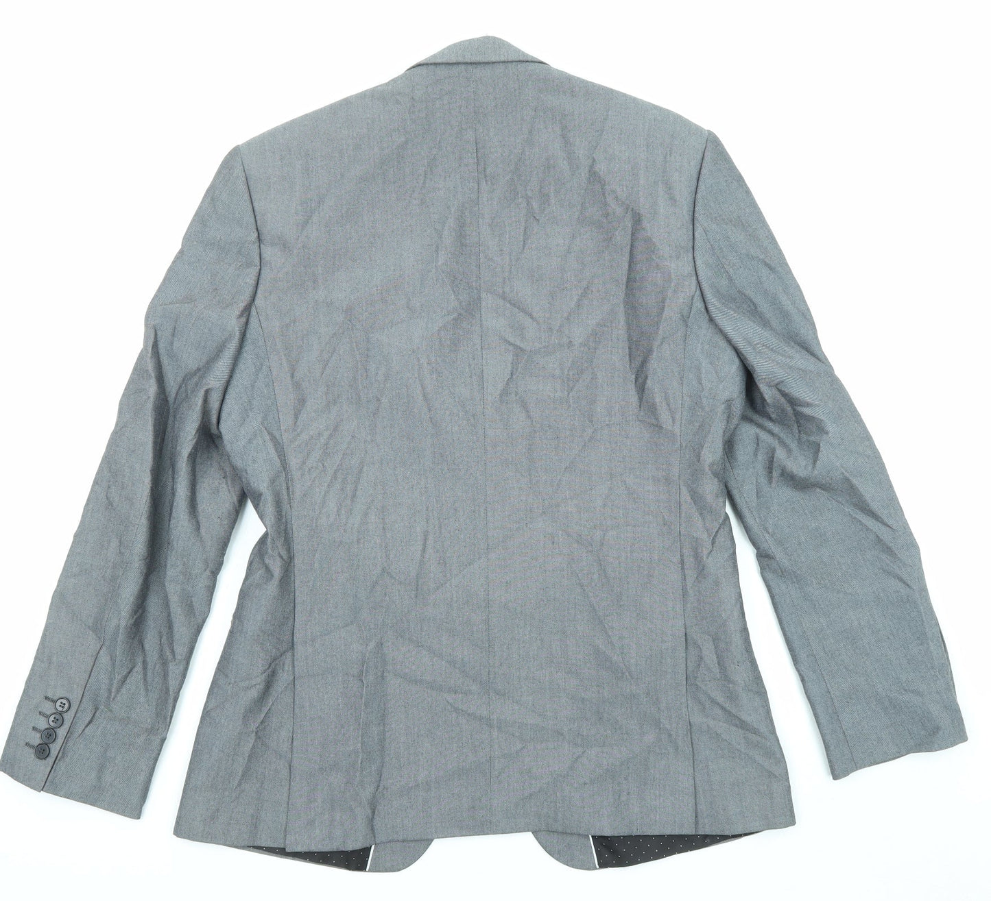 Limehaus Mens Grey Polyester Jacket Suit Jacket Size 40 Regular