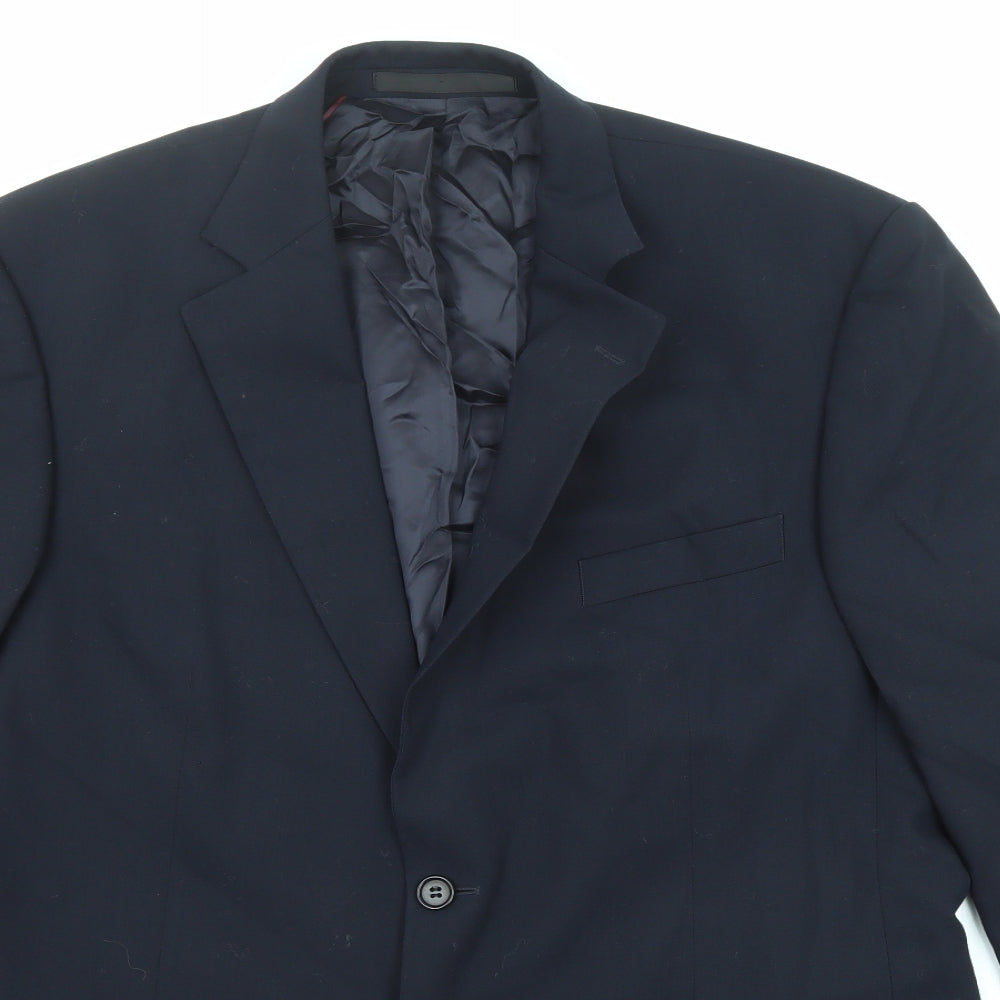 Marks and Spencer Mens Blue Wool Jacket Suit Jacket Size 42 Regular