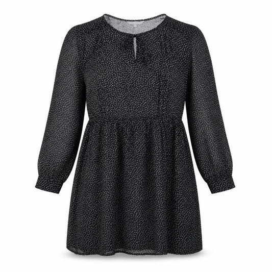 Red Herring Womens Black Polka Dot Polyester A-Line Size 10 Round Neck Pullover