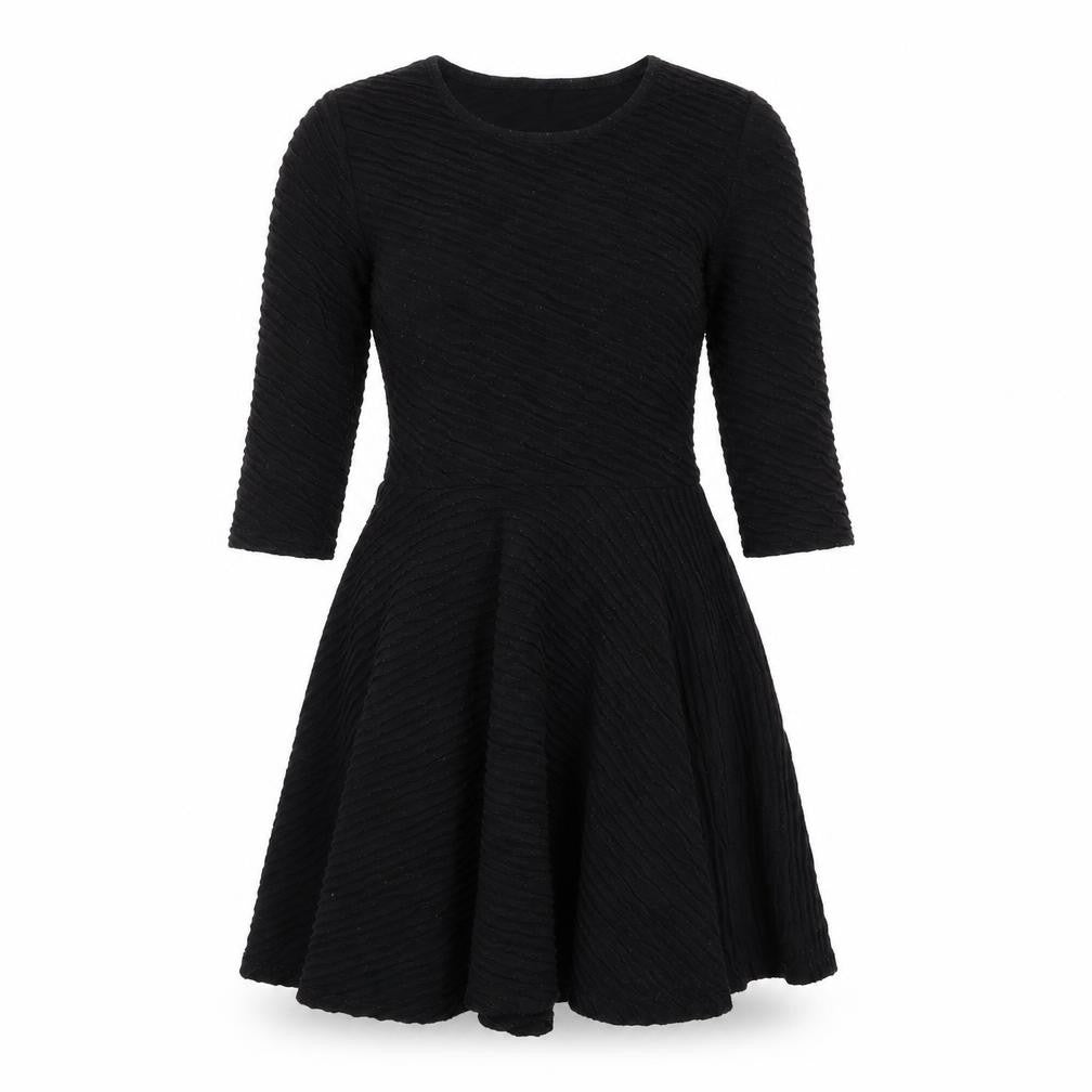 River Island Womens Black Polyester A-Line Size 8 Round Neck Zip