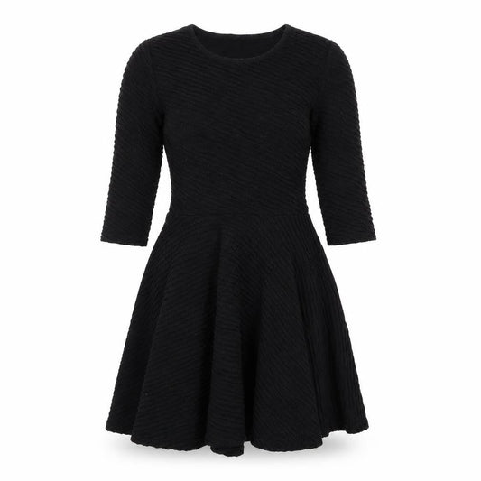River Island Womens Black Polyester A-Line Size 8 Round Neck Zip